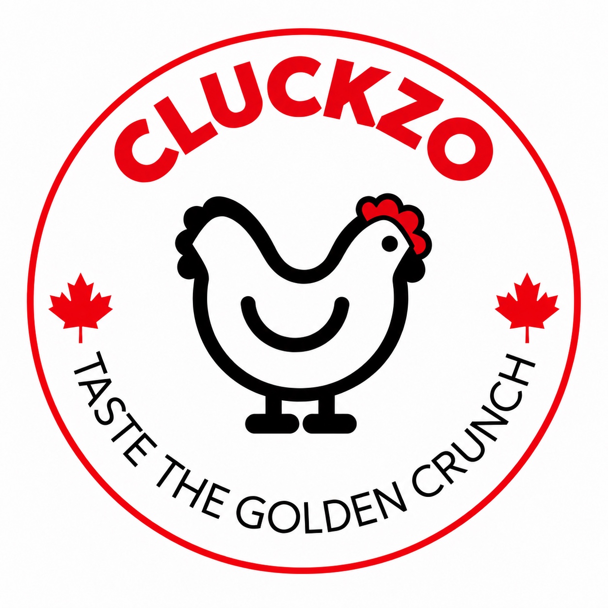 CLUCKZO chicken and maple leaf logo